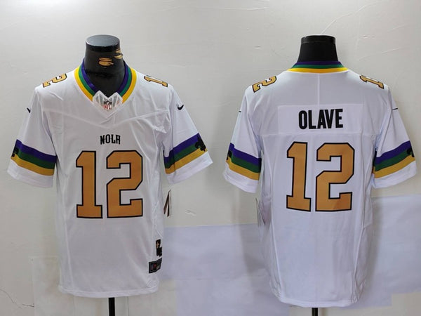 Men's New Orleans Saints Chris Olave #12 White Fashion Game Jersey