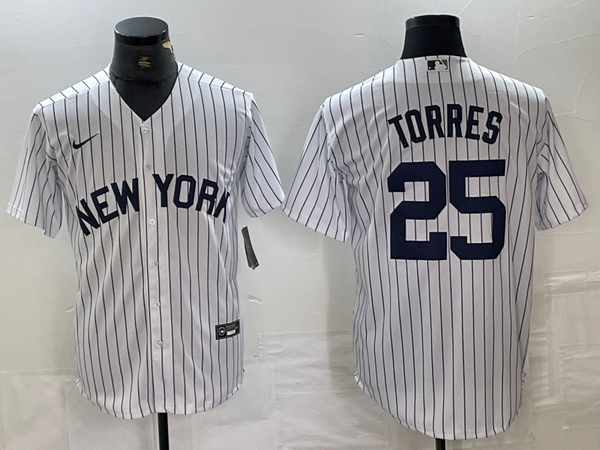 Men's New York Yankees Gleyber Torres #25 White Limited Jersey