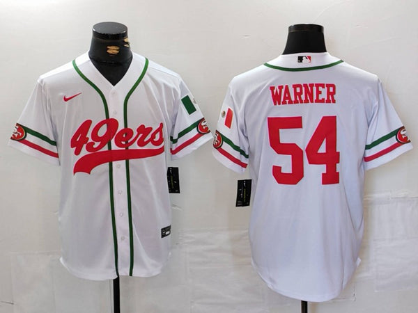 Men's San Francisco 49ers Fred Warner #54 White Player Jersey