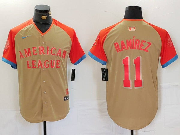 Men's American League Jose Ramirez #11 Cream 2024 MLB All-Star Game Limited Player Jersey