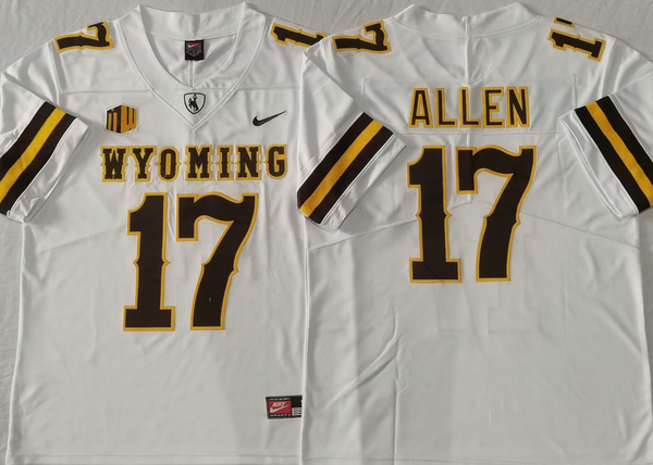 Men's Wyoming Cowboys Josh Allen #17 White Player Game Jersey