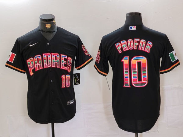 Men's San Diego Padres Jurickson Profar #10 Black Replica Player Jersey