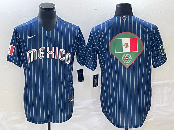 Men's 2023 World Baseball Classic Mexico Navy Player Jersey