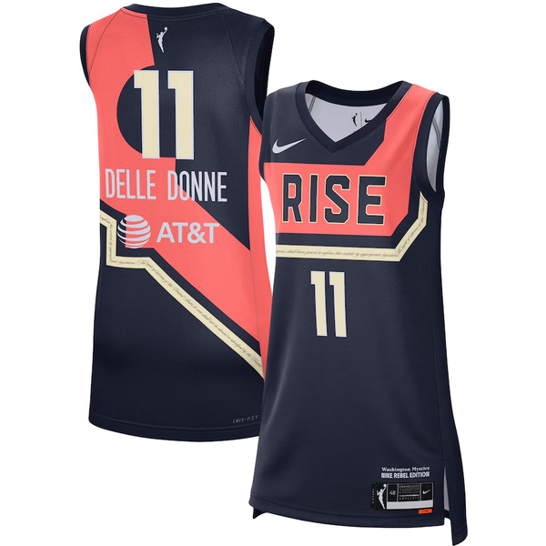 Men's Washington Mystics Elena Delle Donne #11 Navy Rebel Edition Victory Player Jersey