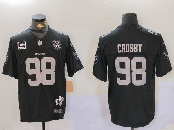 Men's Las Vegas Raiders Maxx Crosby #98 Black 2024 Vapor F.U.S.E. Limited Jersey