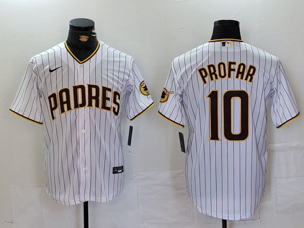 Men's San Diego Padres Jurickson Profar #10 White Replica Player Jersey