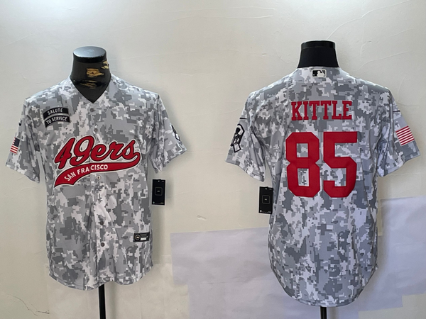 Men's San Francisco 49ers George Kittle #85 Arctic Camo Salute to Service Limited Jersey