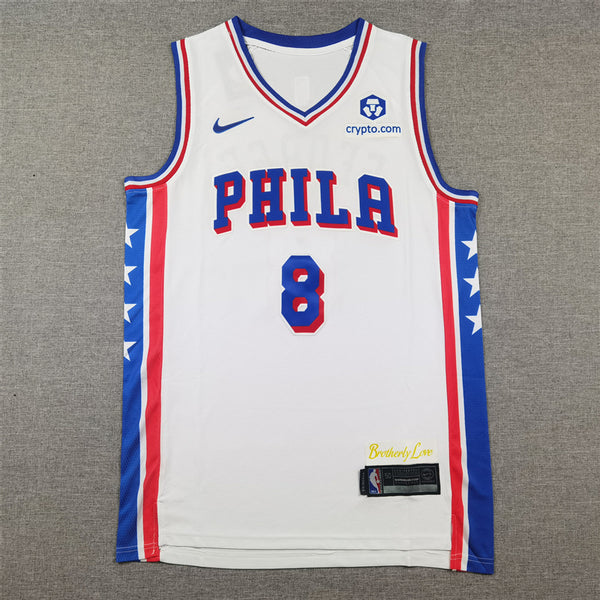 Men's Philadelphia 76ers Paul George #8 White Swingman Jersey - Association Edition