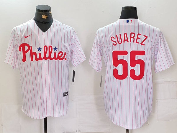 Men's Philadelphia Phillies Ranger Suarez #55 White Home Replica Player Jersey