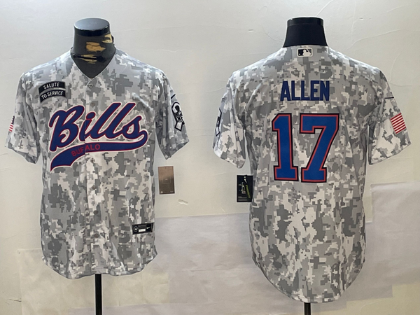 Men's Buffalo Bills Josh Allen #17 Arctic Camo 2024 Salute to Service Player Jersey