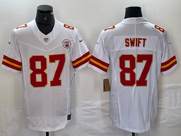 Men's Kansas City Chiefs Taylor Swift #87 White Game Player Jersey