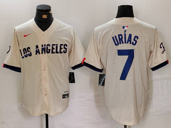 Men's Los Angeles Dodgers Julio Urias #7 Cream 2024 City Connect Limited Player Jersey