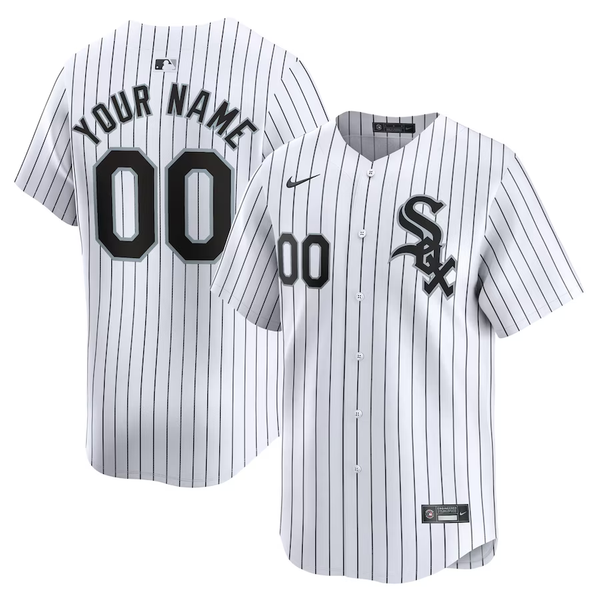 Men's Chicago White Sox White Home Limited Custom Jersey