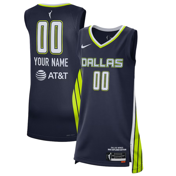 Men's Dallas Wings Navy 2021 Explorer Edition Victory Custom Jersey