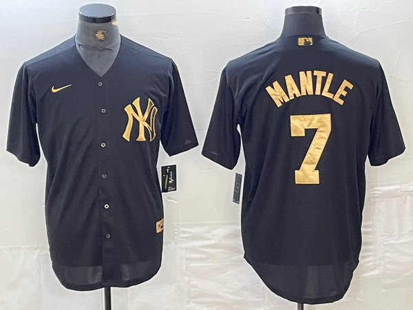 Men's New York Yankees Mickey Mantle #7 Black Limited Player Jersey