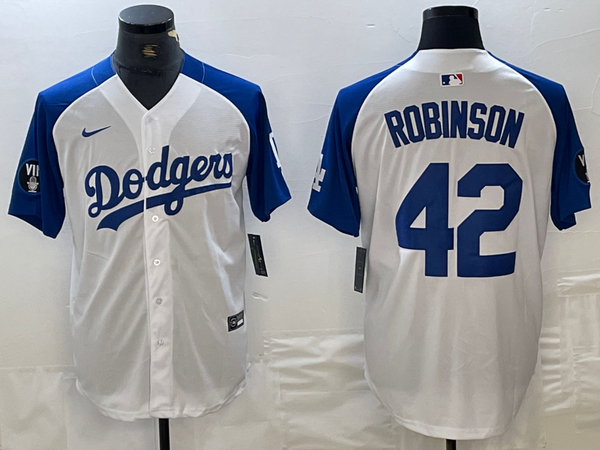 Men's Los Angeles Dodgers Jackie Robinson #42 White Limited Jersey