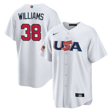 Men's 2023 World Baseball Classic #38 Devin Williams USA White Jersey