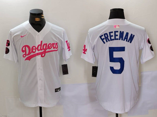 Men's Los Angeles Dodgers Freddie Freeman #5 White Limited Game Player Jersey