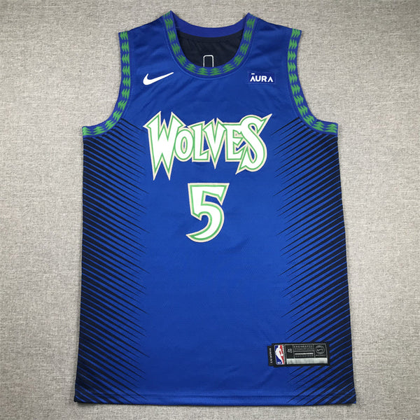 Men's Minnesota Timberwolves Anthony Edwards #5 Blue Swingman Jersey - City Edition