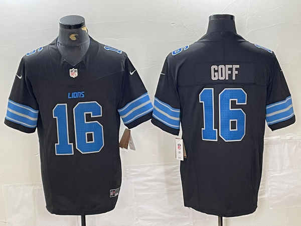 Men's Detroit Lions Jared Goff #16 Black Vapor F.U.S.E. Limited Jersey