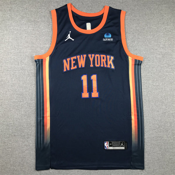 Men's New York Knicks Jalen Brunson #11 Navy Swingman Jersey - Statement Edition