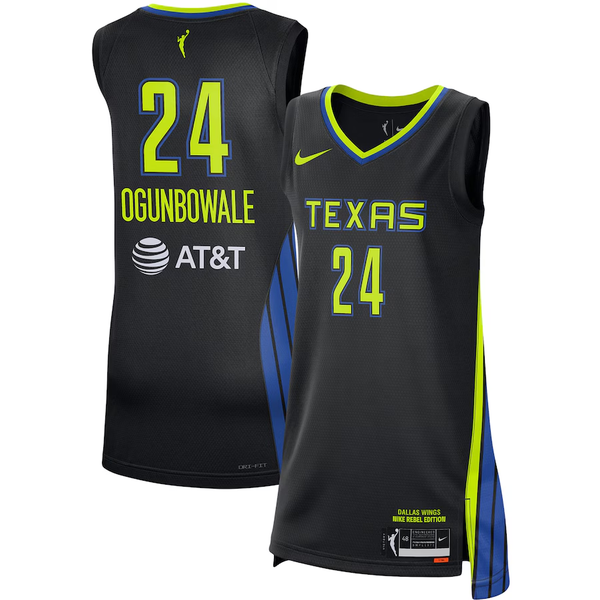 Men's Dallas Wings Arike Ogunbowale #24 Black Rebel Edition Victory Player Jersey