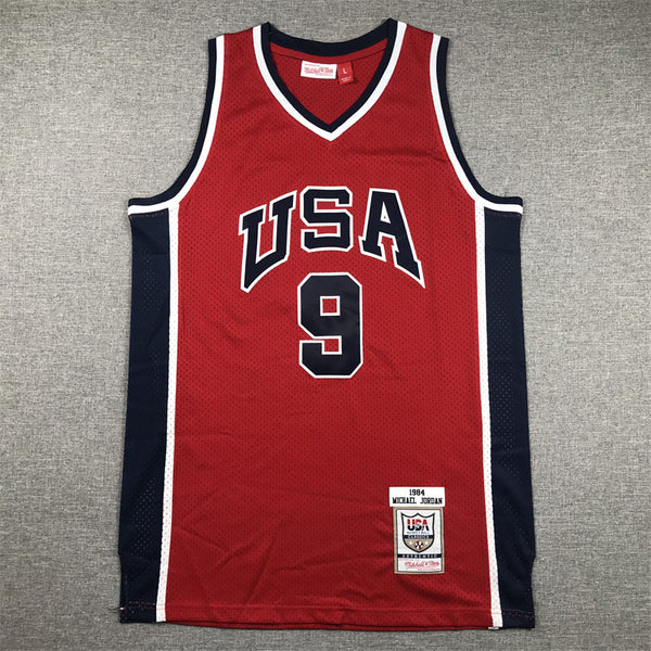 Men's Michael Jordan #9 Red USA Dream Team Olympics Jersey