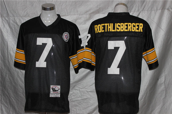 Men's Pittsburgh Steelers Reebok Roethlisberger Mitchell & Ness Black Legacy Replica Jersey