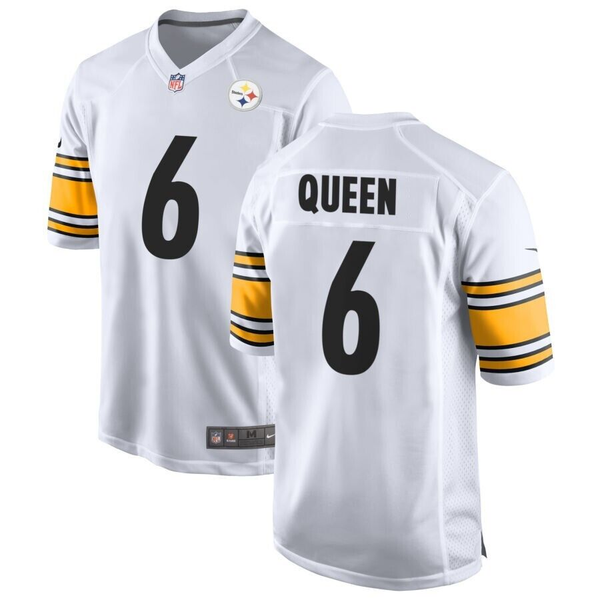 Men's Pittsburgh Steelers Patrick Queen #6 White Game Jersey