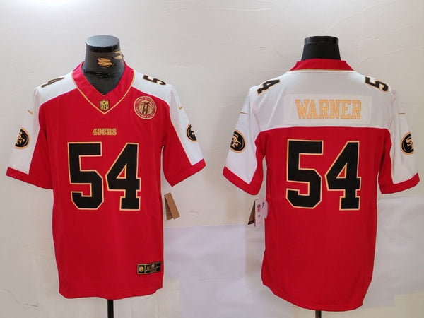 Men's San Francisco 49ers Fred Warner #54 Red Player Game Jersey