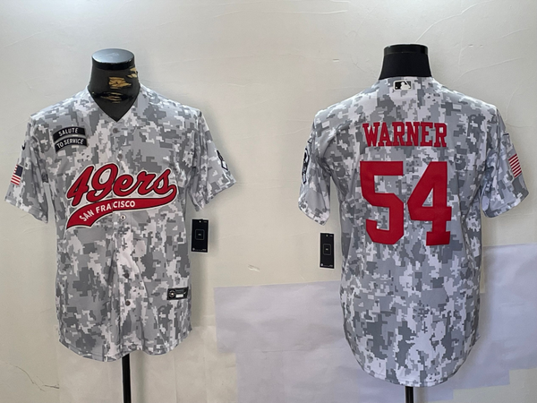 Men's San Francisco 49ers Fred Warner #54 Arctic Camo Salute to Service Limited Jersey