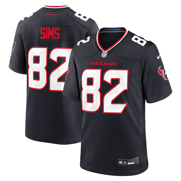 Men's Houston Texans Steven Sims #82 Navy Team Game Jersey