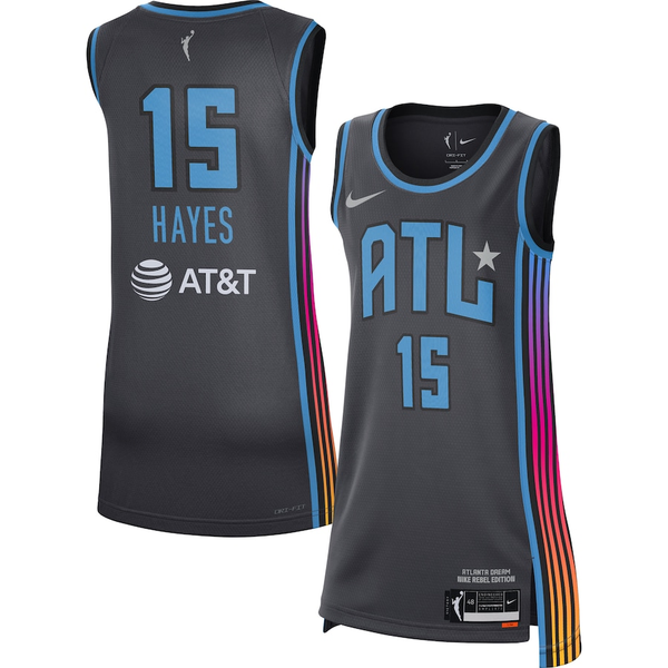 Men's Atlanta Dream Tiffany Hayes #15 Black Rebel Edition Victory Player Jersey