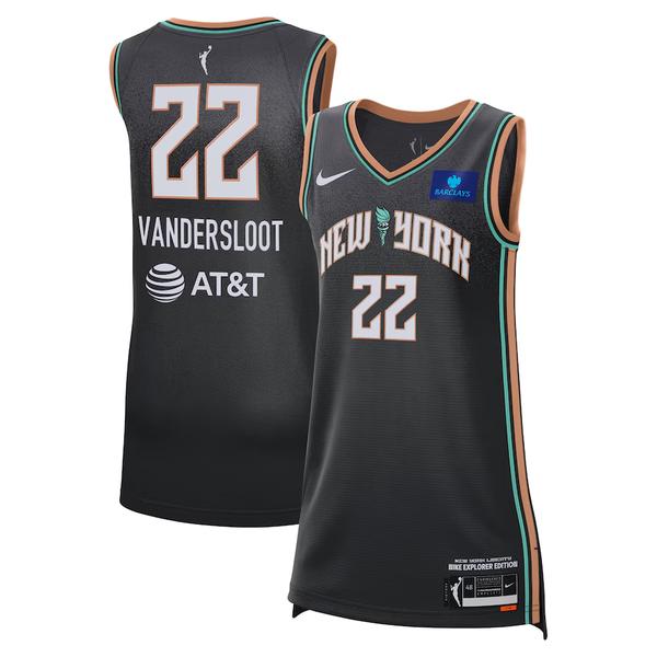 Men's New York Liberty Courtney Vandersloot #22 Black Explorer Edition Player Jersey