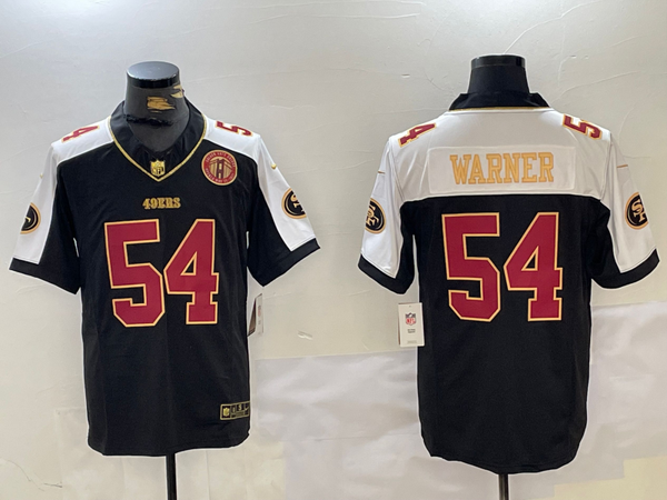 Men's San Francisco 49ers Fred Warner #54 Black Game Team Jersey