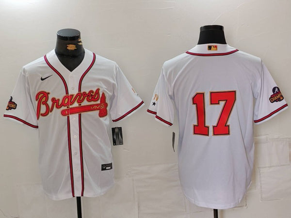 Men's Atlanta Braves Danny Bautista #17 White Limited Player Jersey