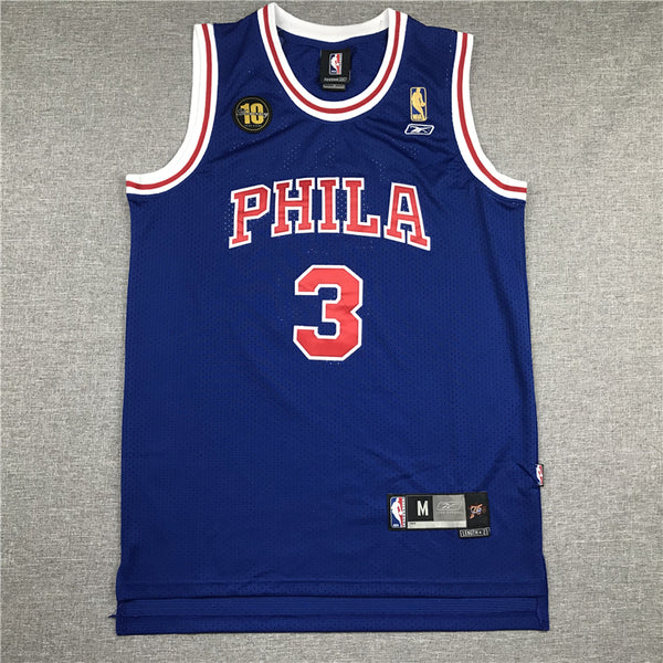 Men's Philadelphia 76ers Allen Iverson #3 Royal Swingman Jersey