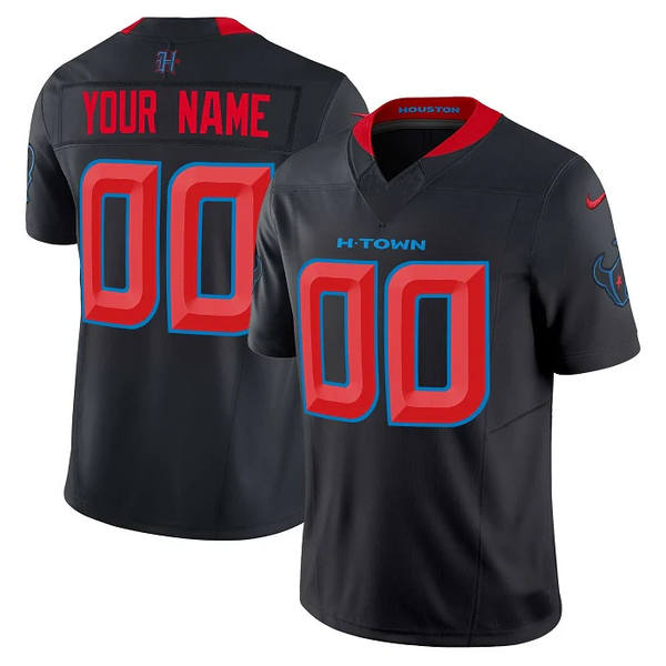 Men's Houston Texans Navy 2nd Alternate Game Custom Jersey