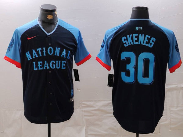 Men's National League Paul Skenes #30 Navy 2024 MLB All-Star Game Limited Player Jersey