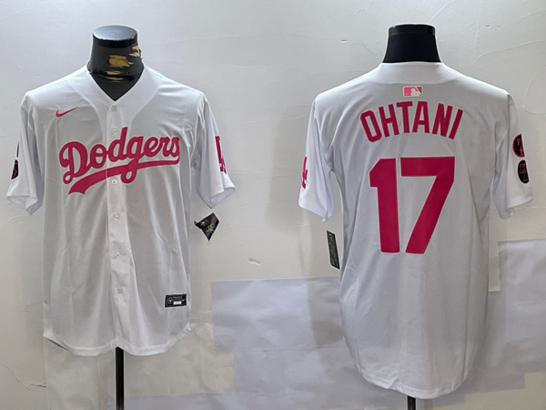 Men's Los Angeles Dodgers #17 Shohei Ohtani White Replica Game Jersey