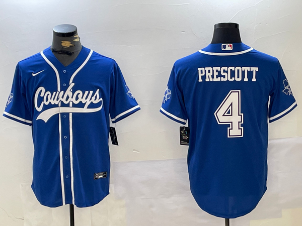 Men's Dallas Cowboys Dak Prescott #4 Royal Game Jersey