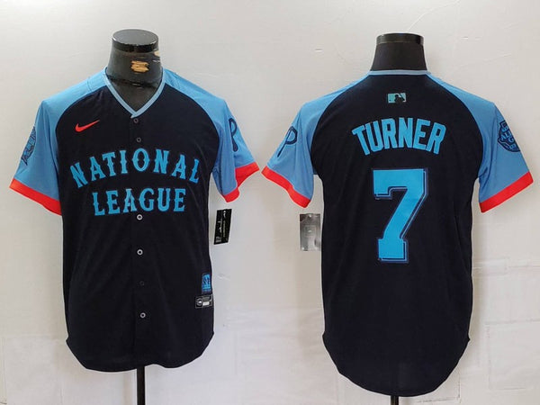 Men's National League Trea Turner #7 Navy 2024 MLB All-Star Game Limited Player Jersey