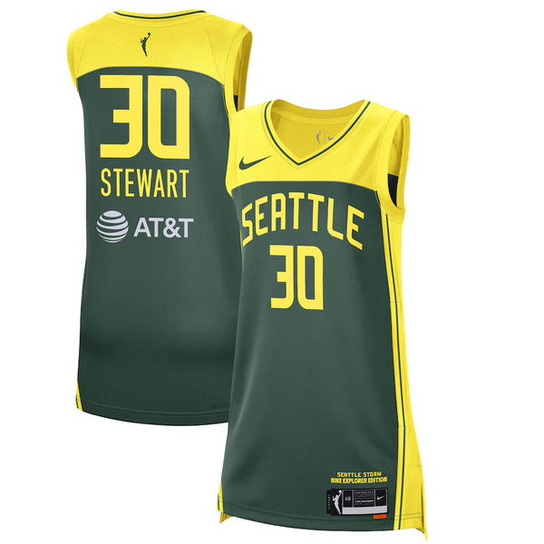 Men's Seattle Storm Breanna Stewart #30 Green Explorer Edition Victory Jersey