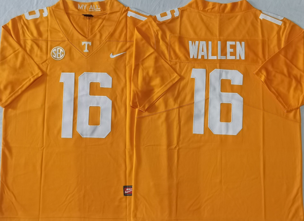 Men's Tennessee Volunteers Morgan Wallen #16 Orange Player Game Jersey