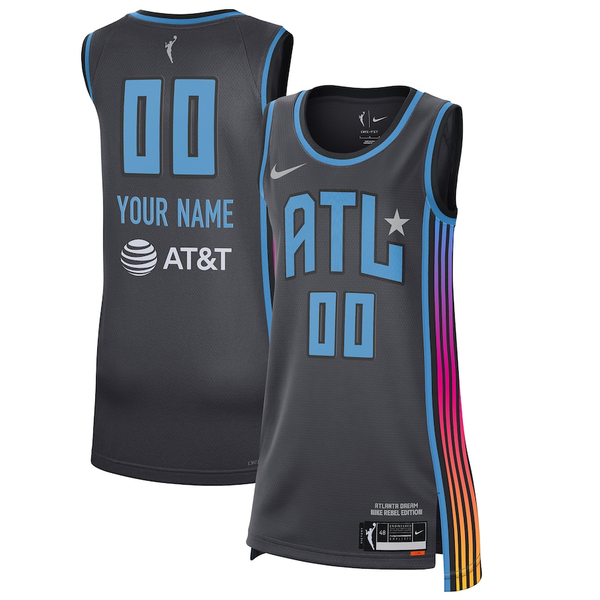 Men's Atlanta Dream Black 2021 Rebel Edition Victory Custom Jersey