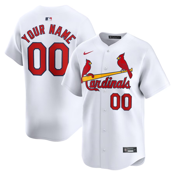 Men's St. Louis Cardinals White Home Limited Custom Jersey