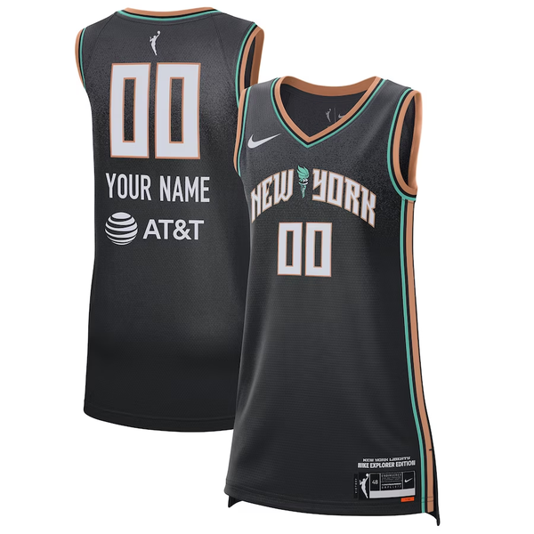 Men's New York Liberty Black 2021 Explorer Edition Victory Custom Jersey