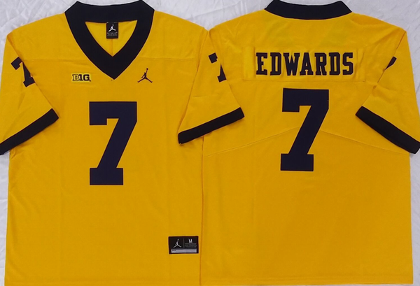 Men's Michigan Wolverines Donovan Edwards #7 Yellow Player Game Jersey