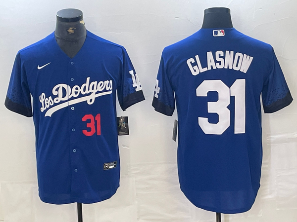 Men's Los Angeles Dodgers Tyler Glasnow #31 Blue Player Jersey