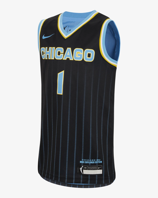 Men's Chicago Sky Diamond DeShields #1 Black Player Jersey